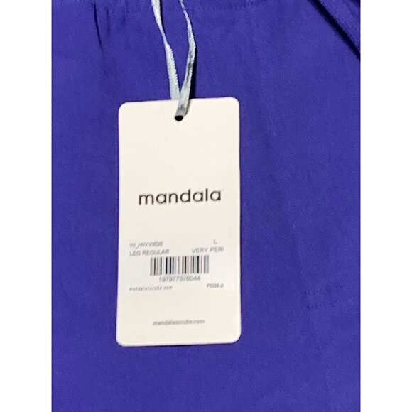 Mandala Periwinkle Dolman Top & Wide-Leg Scrub Set With Tie Waist NWT Large - Picture 9 of 10